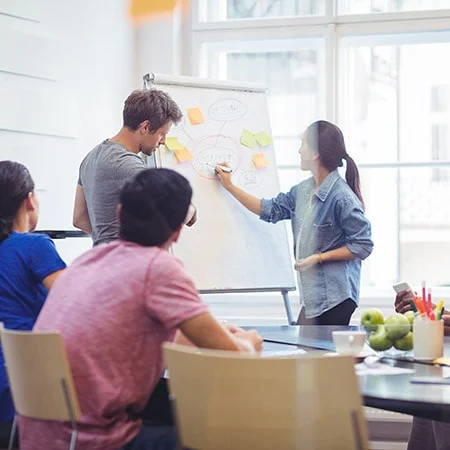Modern collaborative tech workspace at Healisys Solutions office